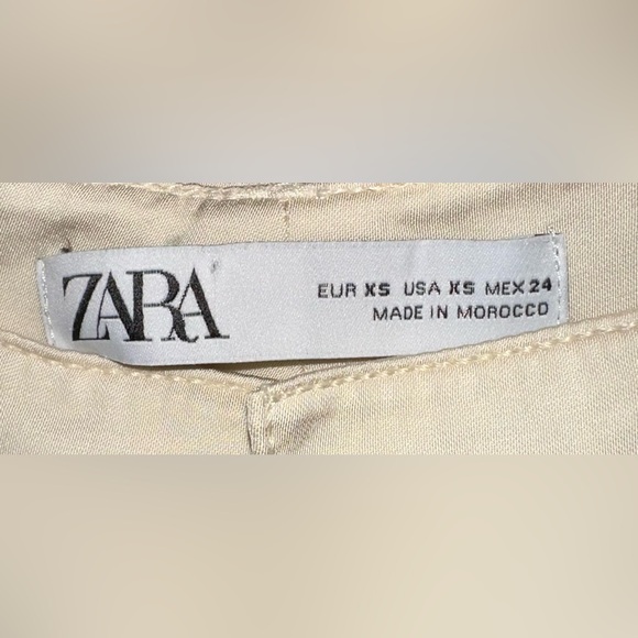 Satin Cargo Pants Zara in Sierra Beige Size XS - Picture 11 of 12